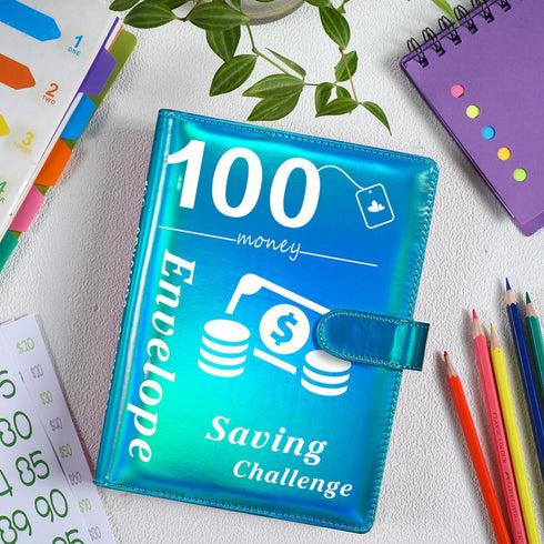 100 Envelopes Money Saving Challenge,Saving Challenges Book with Envelopes & Challenge Tracker, 100 Day to Save $5050 for Budgeting Planner & Savi...