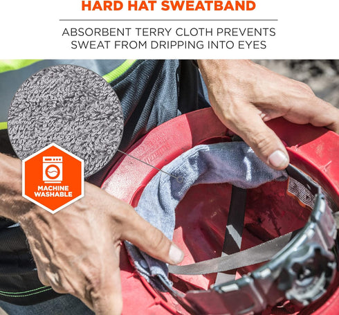 Ergodyne Chill-Its 6609 Absorptive Hard Hat Terry Sweatband, Gray, 12440...