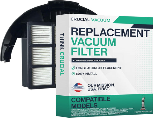 Crucial Vacuum Filters Compatible With Hoover Windtunnel, Rewind T-Series HEPA Style Cartridge Filter; Fits Part # 303172001 303172002 902404001 M...