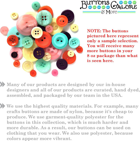 Buttons Galore and More Basics & Bonanza Collection – Extensive Selection of Novelty Round Buttons for DIY Crafts, Scrapbooking, Sewing, Cardmakin...