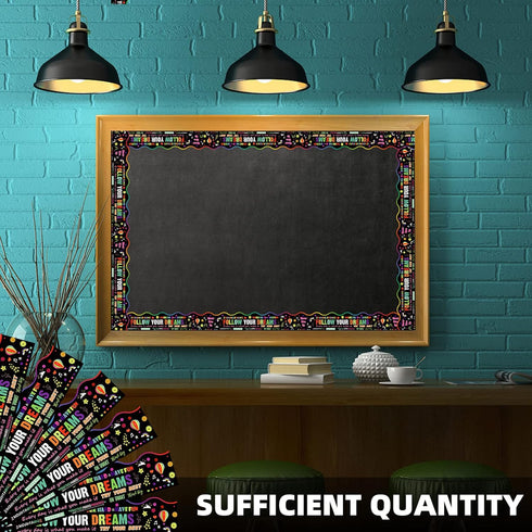 Inspirational Quote Bulletin Board Borders,50Pcs Waterproof Bulletin Board Trim,Growth Mindset Motivational Bulletin Board Stickers,for School Cla...