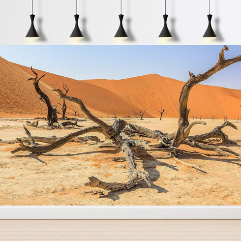 Sun and Desert Terrarium Background Blue Orange Sand Reptile Habitat Background Amazing Dead Tree Aquarium Decor Background Durable Polyester Viny...