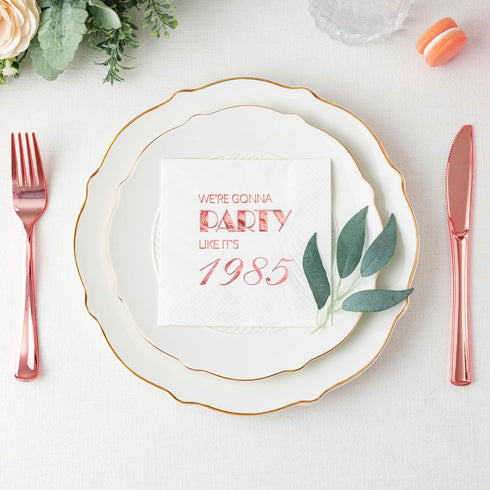 Crisky 40th Birthday Cocktail Napkins Rose Gold for Women 40th Birthday Party Decorations for Cake Dessert Berverage Table, 40th Birthday Party Su...