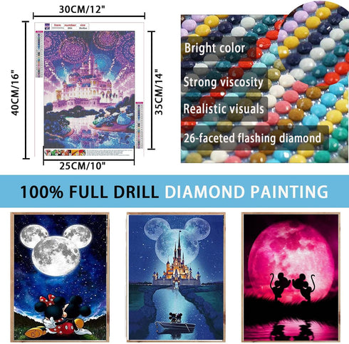 Liccyy 4 Pack 5D Diamond Art Painting Kits for Adults Kids Beginners, Full Drill DIY Art Kits Paint s by Numbers with Round Gems for Home Wall Dec...