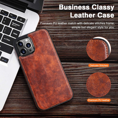 LOHASIC Compatible with iPhone 12 Pro Max Case, Slim Luxury PU Leather Non-Slip Grip Rugged Bumper Shockproof Full Body Protective Cover Phone Cas...