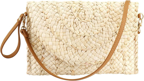 YYW Summer Straw Clutch Envelope Woven Shoulder Bag Crossbody Handbag Purse Wallet for Women...