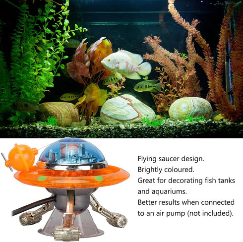 Aquarium Decoration, Suspended UFO Fish Tank Decoration Air Action Ornament for Fish Tank Landscape...
