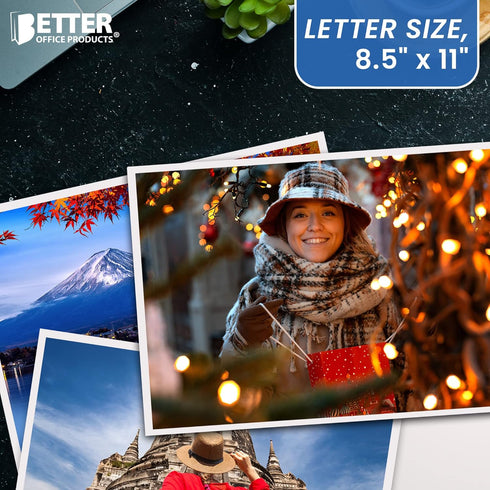 Better Office Products Glossy Photo Paper, 8.5 x 11 Inch, 30 Sheets, 200 gsm, Letter Size, 30-Count Pack...