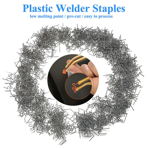 1000pcs Plastic Welder Staples,0.6mm Plastic Welding Staples,Wave Hot Staples Welding Supplies for Plastic Welder Gun to All Plastic Fix Repair Ca...