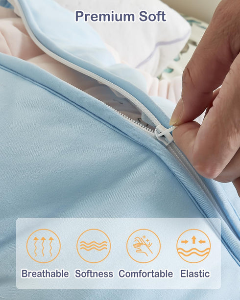 1.0TOG Baby Sleep Sacks Unisex Organic Fabric Wrapped in Pure Cotton Toddlers' Sleeping Bags, 2-Way Safe Zippers for 0—18 Months Babies...