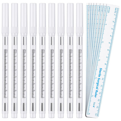 8 Pieces Microblading Marker Pen with Paper Ruler Skin Marker Eyebrow Permanent Makeup Position Mark Tools Markers Pen for Eyebrow Lips Skin...