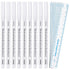 8 Pieces Microblading Marker Pen with Paper Ruler Skin Marker Eyebrow Permanent Makeup Position Mark Tools Markers Pen for Eyebrow Lips Skin...