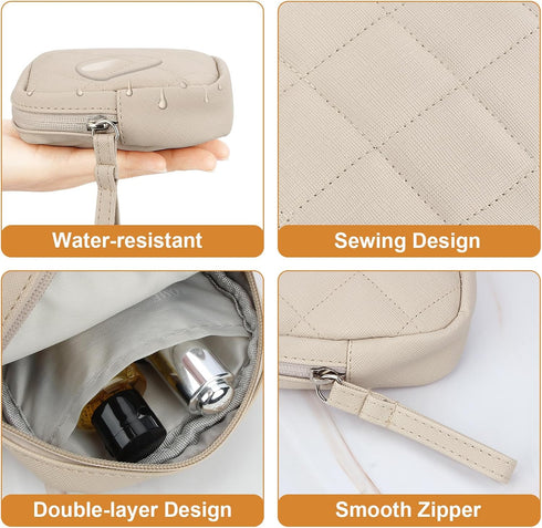 Sanitary Pad Storage Bag, Leather Period Bags for Teen Girls, Portable Tampon Menstrual Cup Pouch Nursing Pad Holder Purse, Sanitary Pouch for Fem...