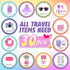 30 PCS 18 Inch Girl Doll Accessories Suitcase Travel Play Set - Camera, Suitcase Stickers, Toiletries, Pillow, Blindfold, Sunglasses, Passport, Ti...