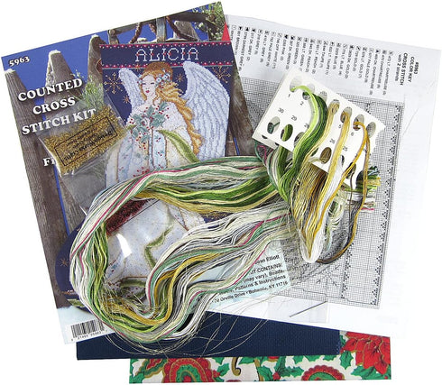 Tobin Holly Angel Counted Cross Stitch Stocking Kit, by The Yard...