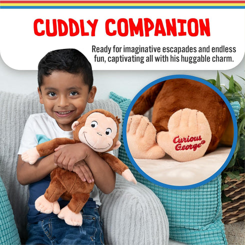 KIDS PREFERRED Curious George Monkey Stuffed Animal Plush Toys Soft Cutest Cuddle Plushie Gifts for Baby and Toddler Boys and Girls - 12 Inches...