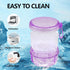Leakproof Denture Case Purple Denture Soaking Cup False Teeth Container, Dental Denture Bath Holder Storage Box Retainer Cleaner Case for Travelin...
