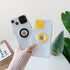Caseative Candy Color Ring Holder Slide Lens Camera Cover Protection Clear Soft Compatible with iPhone Case (Orange,iPhone 13 Pro Max)...