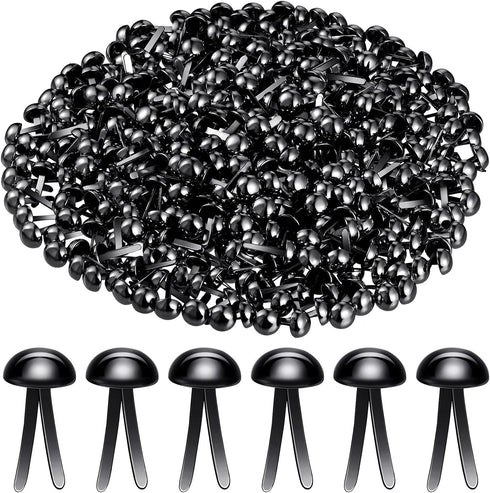 Hotop 500 Pcs Brads for Paper Crafts Metal Round Brass Paper Fasteners for Craft Art Crafting School DIY Supplies(0.3 x 0.6 Inch,Black)...