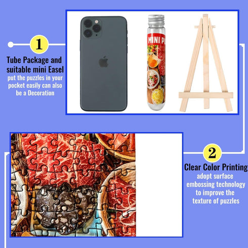 Small Jigsaw Puzzles for Adults 150 Pieces Japanese Barbecue Restaurant Mini Jigsaw Puzzles Challenging Mini Puzzles Delicious Food Tiny Jigsaw Pu...