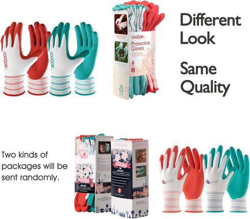 COOLJOB Gardening Gloves Best Gift for Women Ladies, 6 Pairs Breathable Rubber Coated Yard Garden Gloves, Outdoor Protective Work Gloves with Grip...