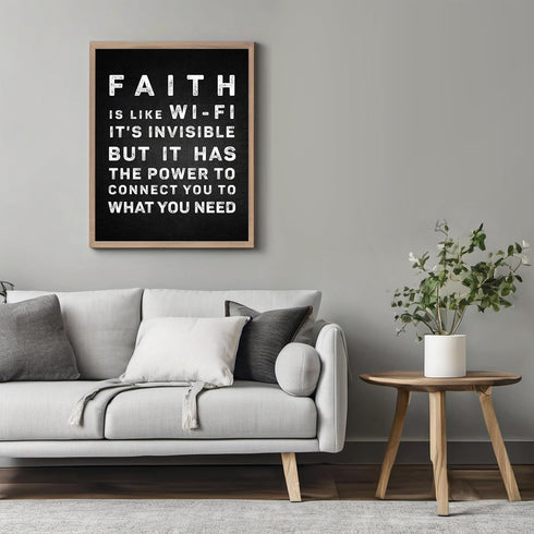 Posterizer 1 pcs-faith is invisible but powerful-funny religious quote-Religious Posters-Motivational & Inspirational Art-Gifts for Christians - U...
