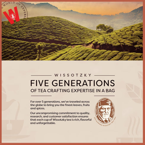 Wissotzky Sunny Peach Black Tea, 20 Tea Bags | Antioxidant Rich | Fruity Delight | Black Tea Bags...
