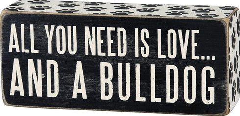 Primitives by Kathy Box Sign, 2.5-Inch by 6-Inch, Bulldog...