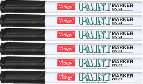 Fine Paint Marker for Rock Painting-Stone, Ceramic, Metal, Glass, Wood,Set of 6 Paint Pens High Volume Ink High Volume Ink for DIY Craft (Black)...