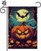 Halloween Garden Flag, 12x18 Inch Double Sided Burlap, Halloween Scary Pumpkin Garden Flag, Fall Holiday Outdoor House Decoration?Lawn Flag Yard F...