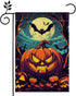 Halloween Garden Flag, 12x18 Inch Double Sided Burlap, Halloween Scary Pumpkin Garden Flag, Fall Holiday Outdoor House Decoration?Lawn Flag Yard F...