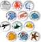 12 Pcs Cartoon Oceans Animal Refrigerator Magnets, Glass Strong Sea Life Refrigerator Magnets, Whiteboard Cabinet Locker Dishwasher Magnets for Ho...