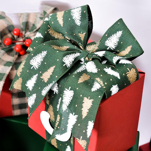 20 Yard Christmas Tree Wired Edge Ribbons 2 Rolls Pineapple Glitter Wire Craft Ribbon for DIY Christmas Wreaths Bows Wrapping Present Decoration, ...