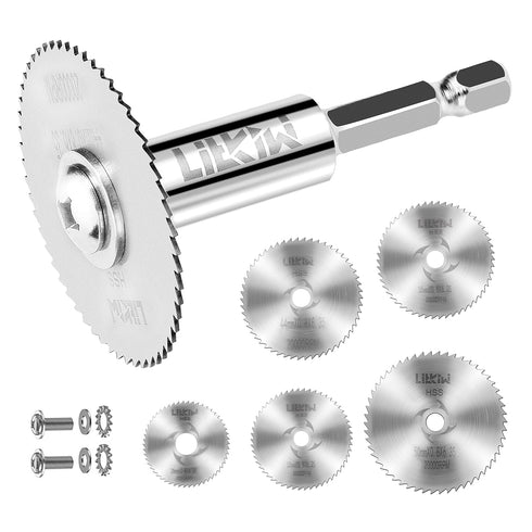 1/4-Inch Hex Shank Rotary Drill Saw(with 5PCS Blades),HSS Saw Disc Wheel Cutting Blades for Drills Rotary Tools...