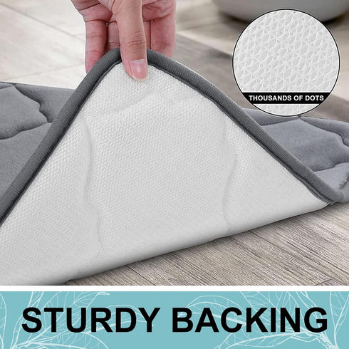 OLANLY Memory Foam Toilet Rugs U-Shaped 24x20, Ultra Soft and Absorbent Bathroom Rugs, Non-Slip Thick Toilet Bath Mat, Machine Wash Dry, Contour B...