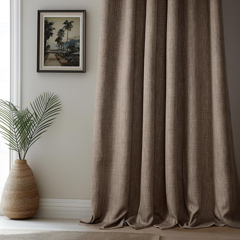 HPD Half Price Drapes - Faux Linen Curtains for Living Room (1 Panel) - 50W X 84L - Textured Room Darkening Curtains for Bedroom 84 Inches Long - ...