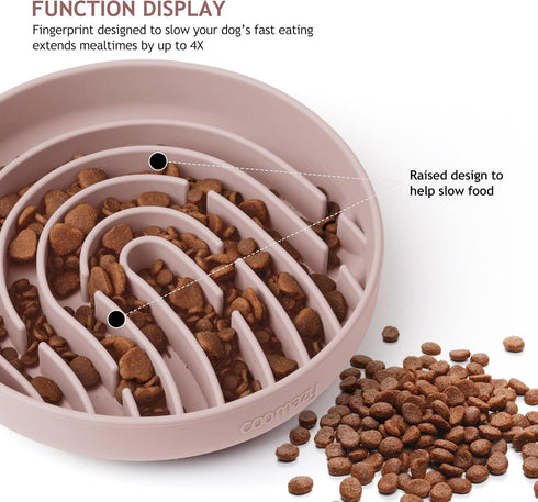 Coomazy Silicone Slow Feeder Dog Cat Bowls, Interactive Puzzle Toy for Pets Food Training, Keeps Dogs Cats Busy, Prevents Puppy Kitty Overeating (...