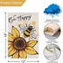 Bee Happy Garden Flag 12x18 Double Sided Vertical, Burlap Small Welcome Spring Summer Positive Garden Yard House Flags with Sunflower Decor Outsid...