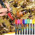 12 Pcs Queen Bee Catcher Set 8 Queen Bee Marker Pens 4 Metal Queen Catcher Clips Queen Bee Marking Kit Beekeeper Tools One Handed Queen Marking Es...