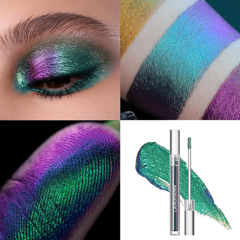 Jolilab Metallic Liquid Chameleon Eyeshadow, Multi-Dimensional Eye Looks, Long-lasting Holographic Glitter Multichrome Eyeshadows Makeup (#Peacock...