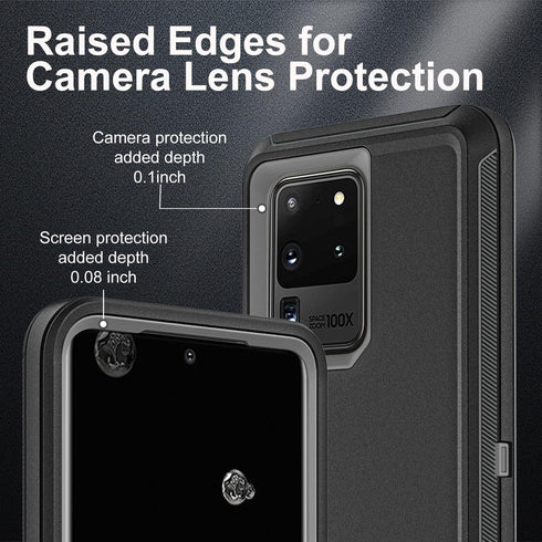for Samsung Galaxy S20 Ultra Case, Military Grade Shockproof/Drop Proof/Dust Proof Case with 2Pcs Self Healing Flexible TPU Screen Protector & Cam...
