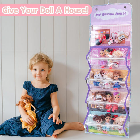 Toy Storage & Display Case, Travel Carrying Storage Organizer 5 Clear View Case...