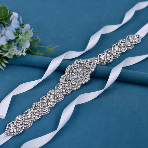 azaleas Women's Crystal Thin Wedding Belt Sashes Bridal Sash Belt for Wedding, Bridesmaid Flower Girl Dress Accessories 16IN...