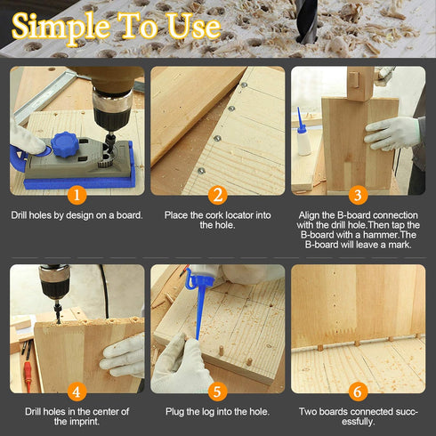 23 Pcs Wood Drill Bit Set with Dowel Pins Center Point and Stopper, Woodworking Brad Point Bit Set Plugs Drill Hole Tool Perfect for Woodworking C...