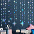 Iridescent Party Decorations Star Circle Dot Paper Garland Banner Bunting Streamer Metallic Hanging Twinkle Star Decoration for Kids Birthday Baby...