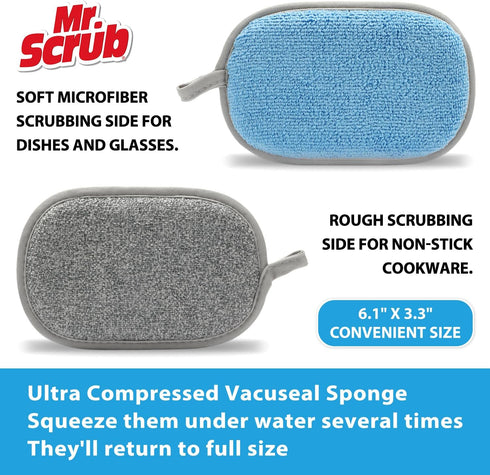 Sponges Kitchen Dish Sponge for Washing Dishes Cleaning Kitchen, All-Purpose, 6 Pack, Non Scratch, Rough Scrubbers Side for Non-Stick Cookware, So...