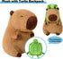 Ditucu Cute Capybara Plush with Turtle Backpack Kawaii Capibara Stuffed Aniamls Toys Plushies Hugging Gifts for Kids Brown 9 inch...