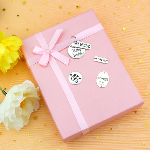 JIALEEY Motivational Charms, Wholesale Bulk Lots Inspirational Message Charm Pendants for Crafting, Jewelry Findings Making Accessory For DIY Neck...