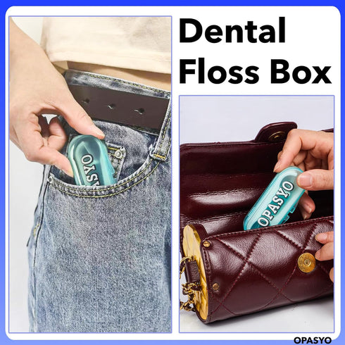 Travel Floss with Portable Floss Dispenser,8 Packs Floss Pick Holder for Family Hotel Travel Women Men Teeth Cleaning,Dental Floss Mini Travel Ess...