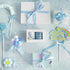 HUIHUANG Baby Blue Ribbon for Baby Shower Its A Boy Blue Ribbon Assorted Foot Print Elephant Satin Ribbon for Gift Wrapping Crafts Diaper Cake Bab...